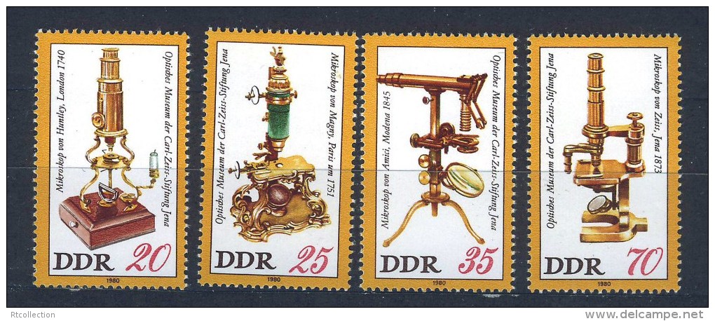 Germany DDR 1980 Optical Museum Zeiss Karl Zeiss Museums Microscopes Sciences Stamps MNH Michel 2534-2537 Sc#2124-2127 - Other & Unclassified