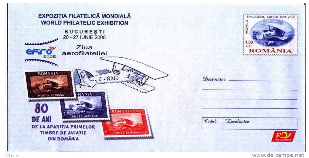 ROMANIA 028/2008: WORLD PHILATELIC EXHIBITION Postal Stationery Cover - Registered Sending! - Postal Stationery