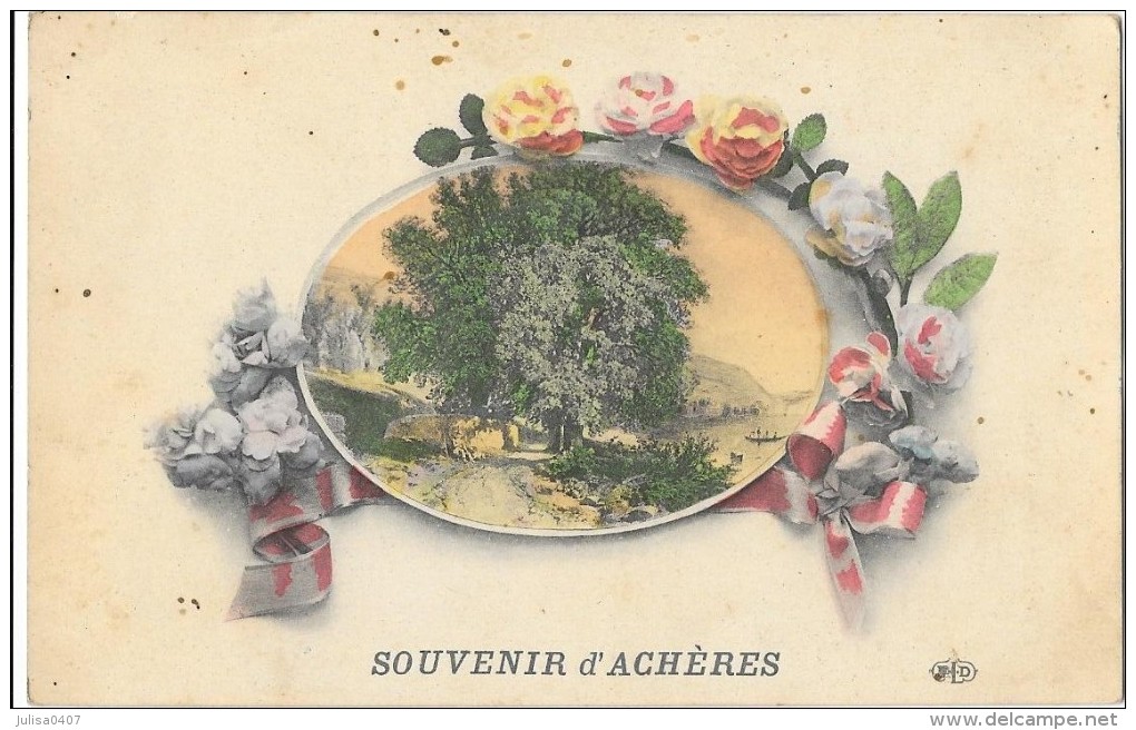 ACHERES (78) Carte Fantaisie Souvenir - Acheres