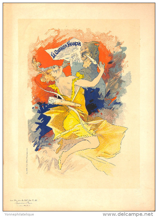 J-CHERET - Lithographie - 39,5x28 (imprimerie Chaix) Fin 19ème -Le Courrier Francais - - Lithographies