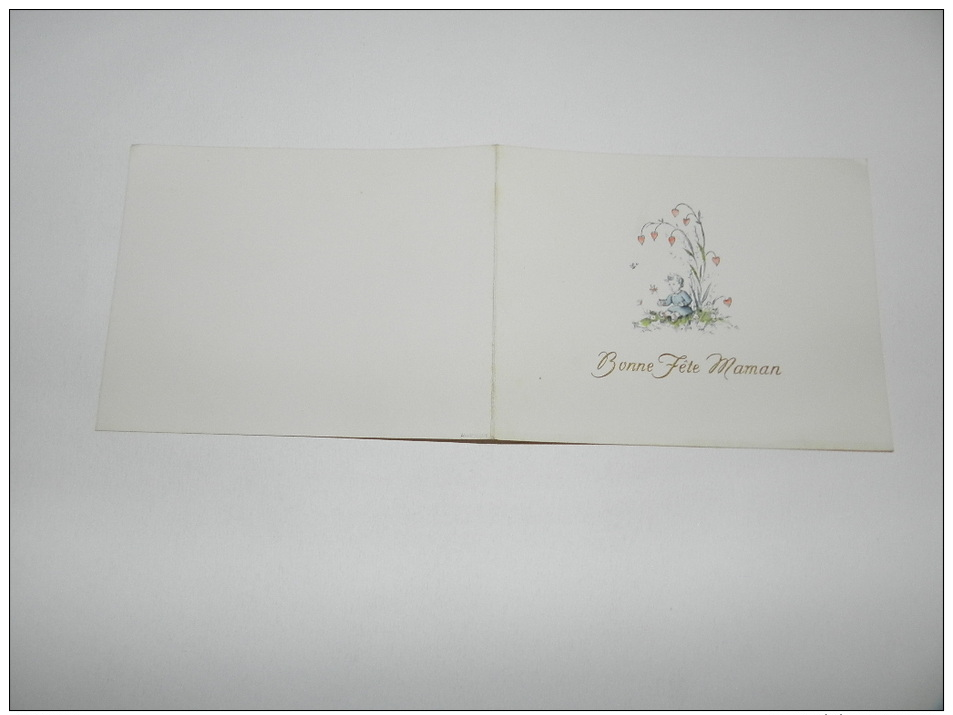 CARTE  VINTAGE BONNE FETE MAMAN  -  ENFANT RAMASSANT FLEURS - ALLEMAGNE - Fête Des Mères