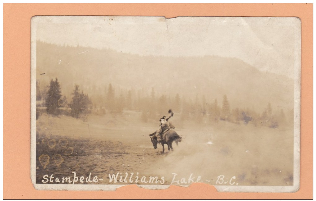 Rodeo, Pryor Bates, 1922, Saddle Bronc, Stampede  WILLIAMS LAKE, BC, CARIBOO, BRITISH COLUMBIA, Postcard, CANADA, Post - Other & Unclassified