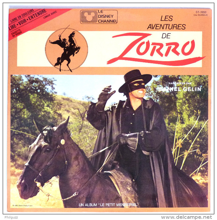 Disque Vinyle 33T Les Aventures De ZORRO WALT DISNEY Daniel Gélin - ADES ST 3950 1985 - Records