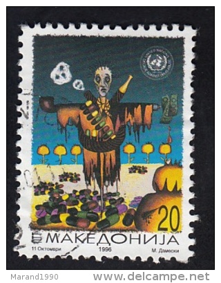 MACEDONIA, 1996,  MICHEL 68, UNITED NATIONS FIGHT AGAINST DRUGS / SKELETON MEDICINE ** - Ski