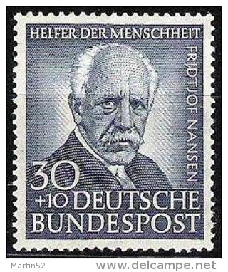 BRD 1953: "Fridtjof Nansen" Michel-No.176 ** Postfrisch MNH (Michel € 60.00) - Poolreizigers & Beroemdheden