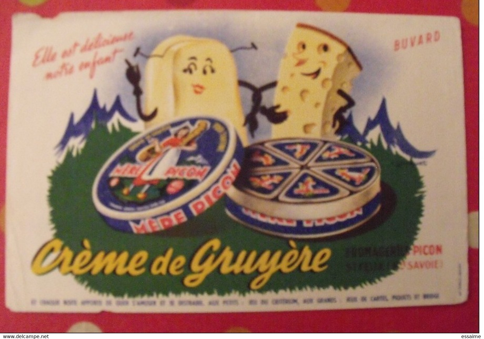 Buvard Mère Picon. Fromage Crème De Gruyère St Félix Haute-savoie. Vers 1950. - M