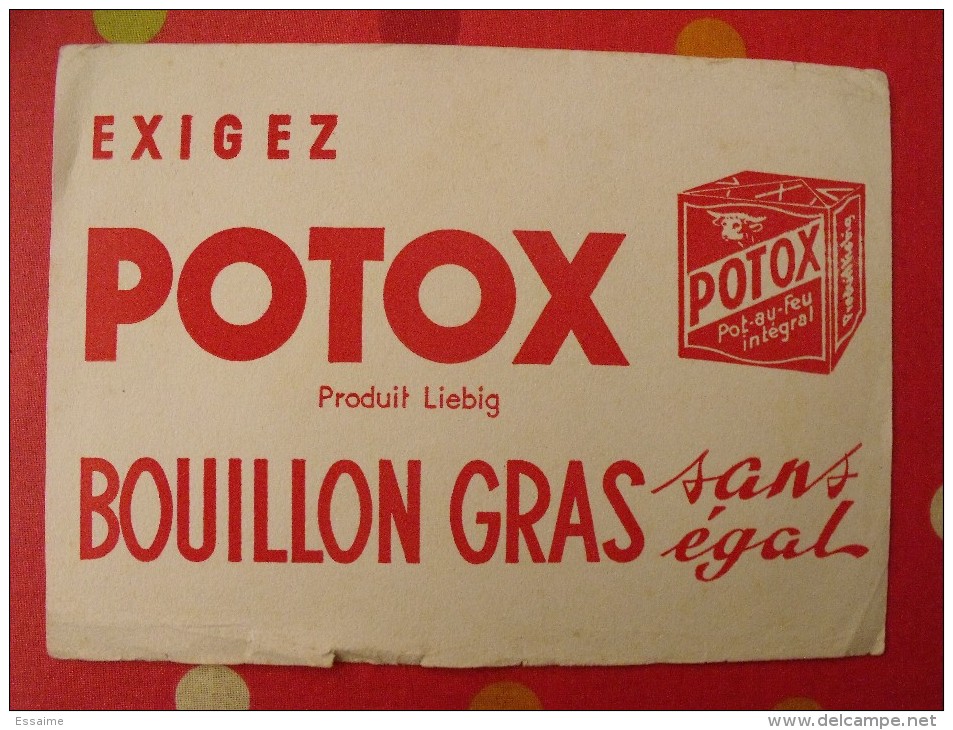 Buvard Potox Liebig Bouillon Gras Pot-au-feu. Vers 1950. - P