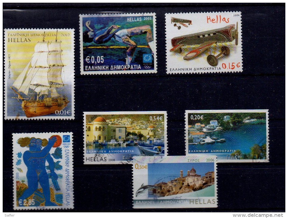 GRECIA    -  LOTTO GR2: 7 FRANCOBOLLI  Usati / Used - Lotes & Colecciones