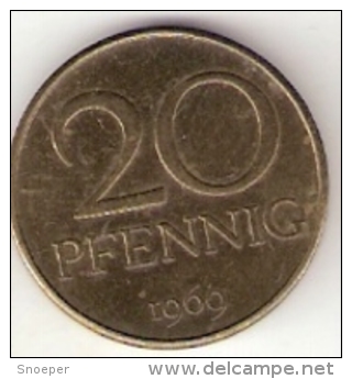 DDR 20 Pfennig 1969  Km 11  Xf - 20 Pfennig