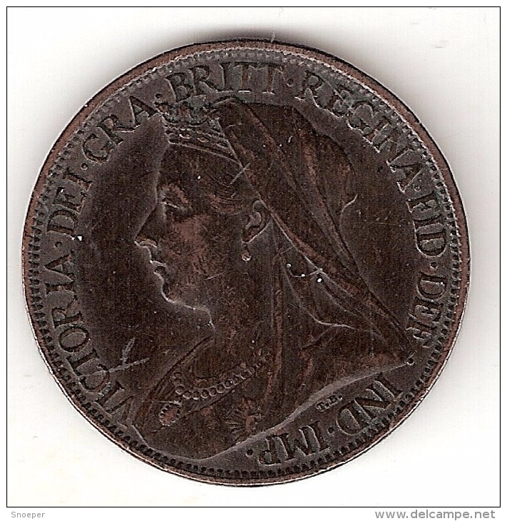 *great Britain  Farthing 1897  Km 788.2 1,80 Grams  Xf - B. 1 Farthing