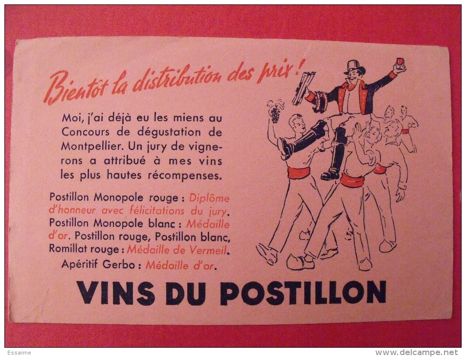 Buvard Vins Du Postillon.  Vers 1950. - V