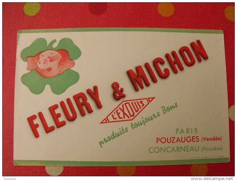 Buvard Fleury & Michon. Pouzauges (vendée). Concarneau (finistère).  Vers 1950. - F