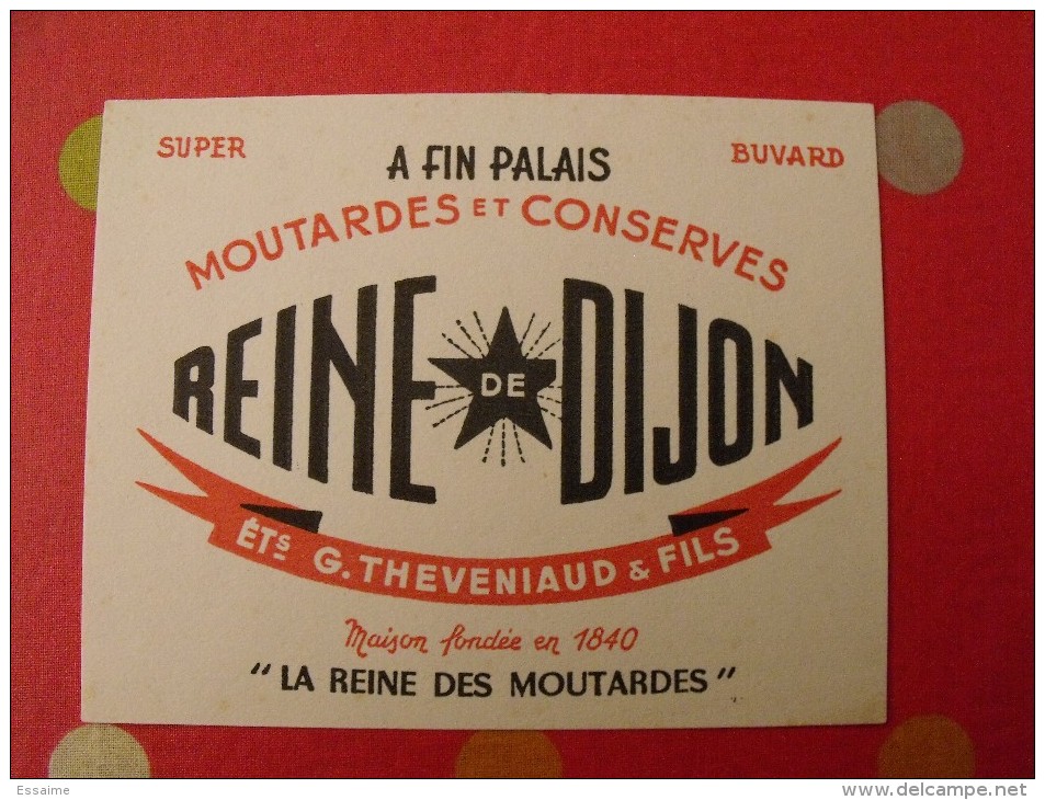 Buvard Reine De Dijon. Moutarde De Dijon.  Théveniaud. Vers 1950. - Senf