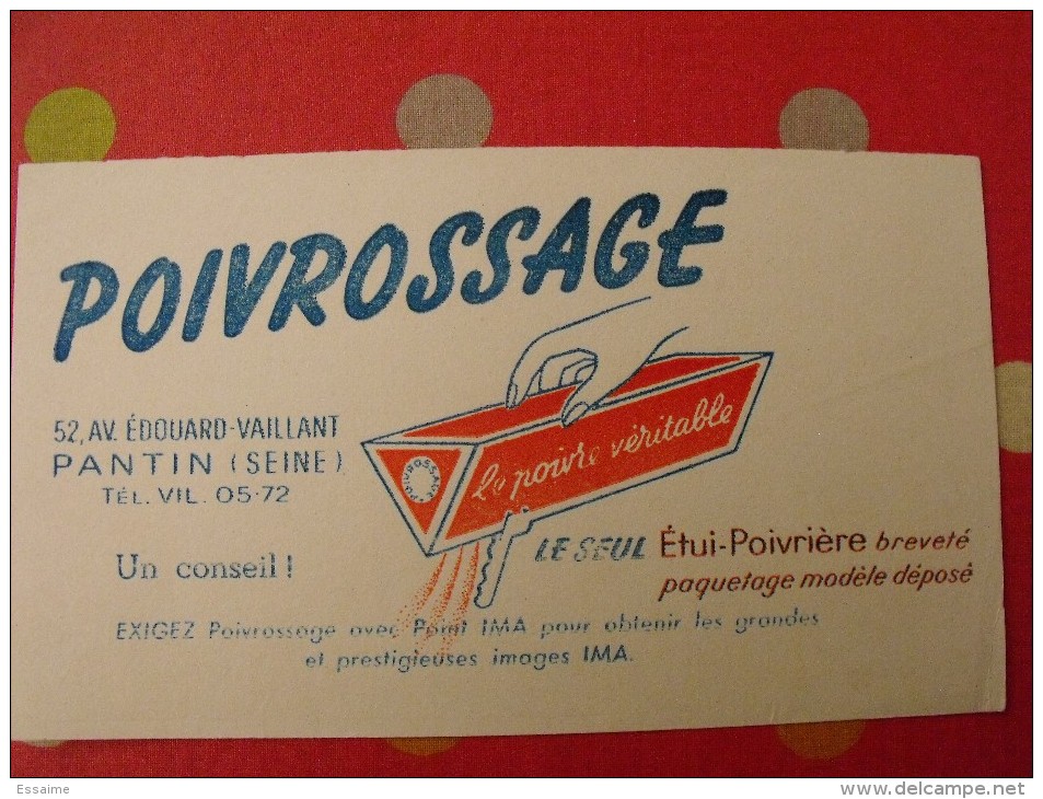 Buvard Poivrossage. Poivre. Album D'images Ima. Vers 1950. - P