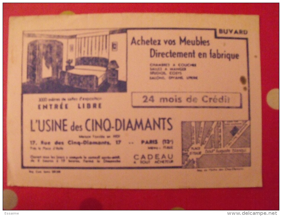 Buvard Meubles L'usine Des Cinq-diamants. Paris. Vers 1950 - M