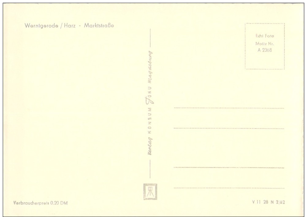(G 104) - Wernigerode (Harz), Marktstrasse - Wernigerode