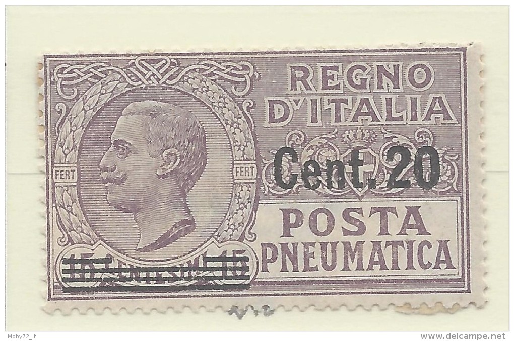 Italia - 1924/25 - Nuovo/new MNH - Posta Pneumatica - Sass. N. 6 - Poste Pneumatique