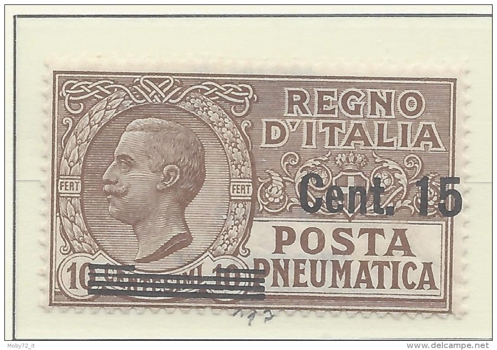 Italia - 1924/25 - Nuovo/new MNH - Posta Pneumatica - Sass. N. 4e - Poste Pneumatique