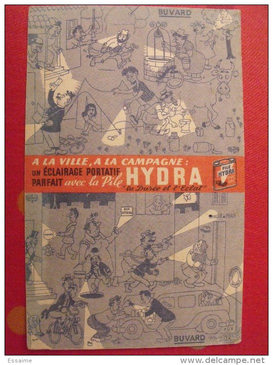 Buvard Pile Hydra. Dessin De Dubout. Vers 1950 - Batterien