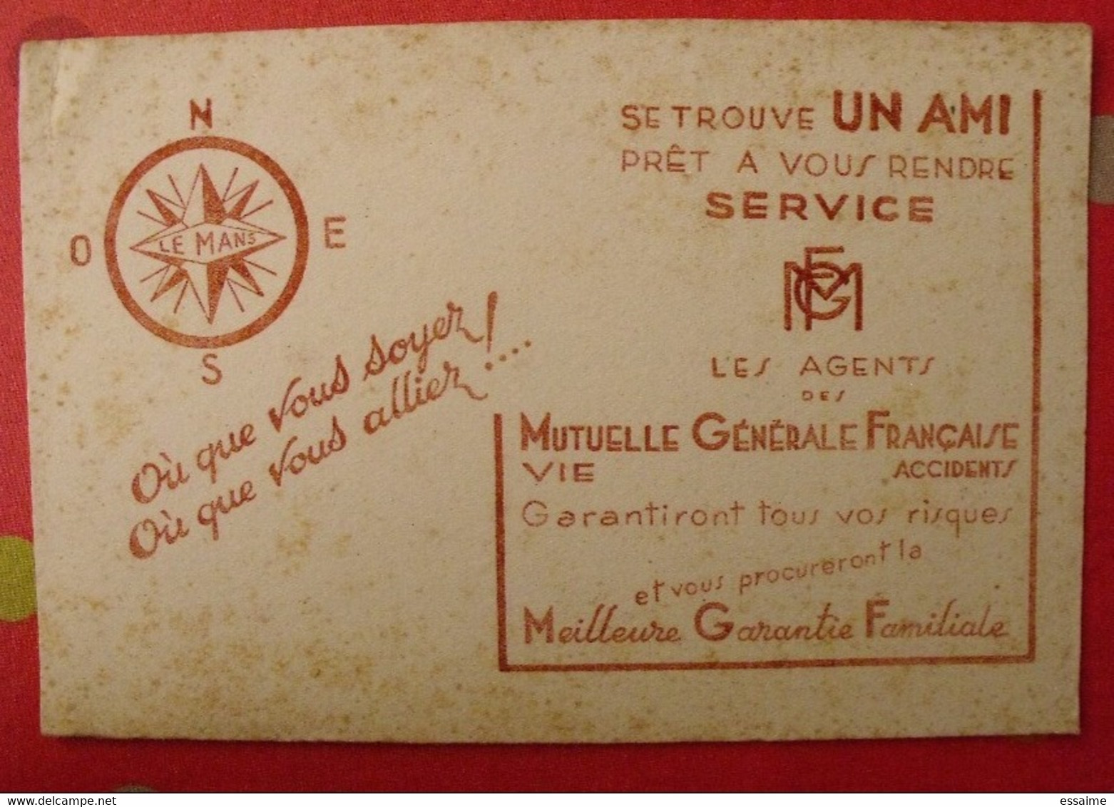 Buvard Mutuelle Générale Française. Assurances. Vers 1950 - Bank & Insurance