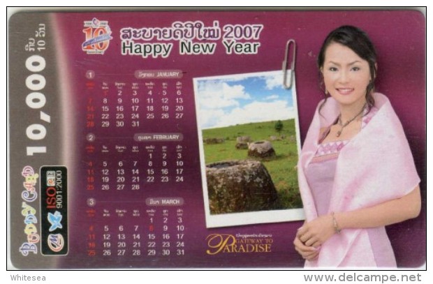 Mobilecard Laos - Kalender,calendar 2007 - Nice Lady,Frau,woman (3) - Laos
