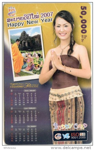 Mobilecard Laos - Kalender,calendar 2007 - Nice Lady,Frau,woman (4) - Laos