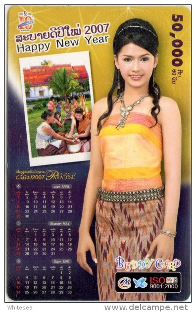 Mobilecard Laos - Kalender,calendar 2007 - Nice Lady,Frau,woman (5) - Laos