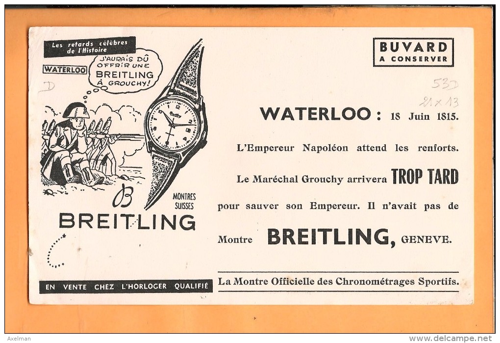 BUVARD: Montre Breitling Genève, Waterloo, Napoléon - M