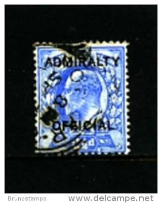 GREAT BRITAIN - 1903  EDWARD VII  2½ D. OVERPRINTED ADMIRALTY OFFICIAL   FINE USED - Service