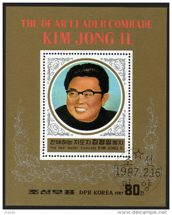 KOREA Nord 1987 - 45. Geburtstag Kim Jong IL - Block 224 - Korea (Nord-)