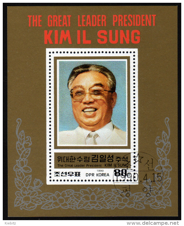 KOREA Nord 1990 - 78. Geburtstag Kim IL Sung - Block 252 - Korea (Nord-)