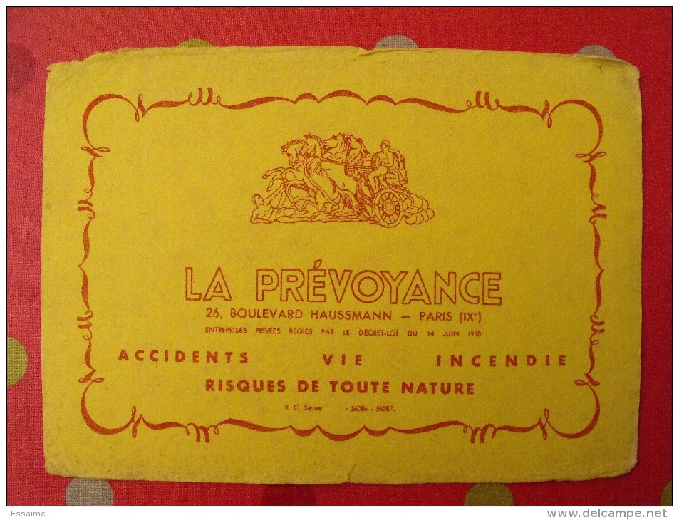 Buvard La Prévoyance. Assurances. Vers 1950 - Bank & Versicherung