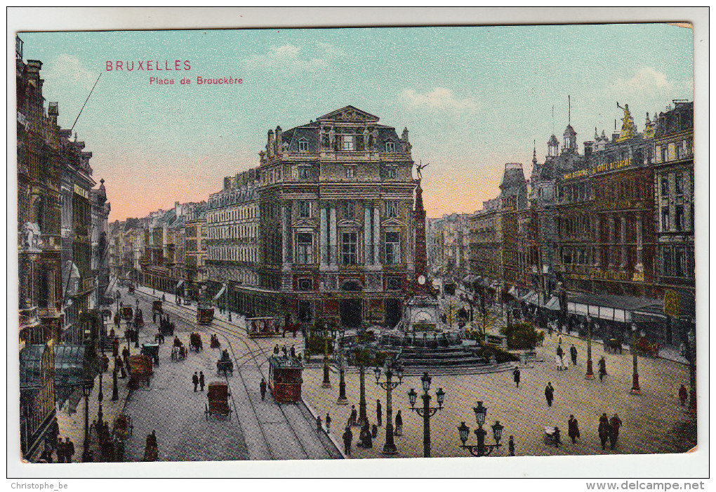 Brussel, Bruxelles, Place De Brouckère, Tram, Tramways (pk23238) - Marktpleinen, Pleinen