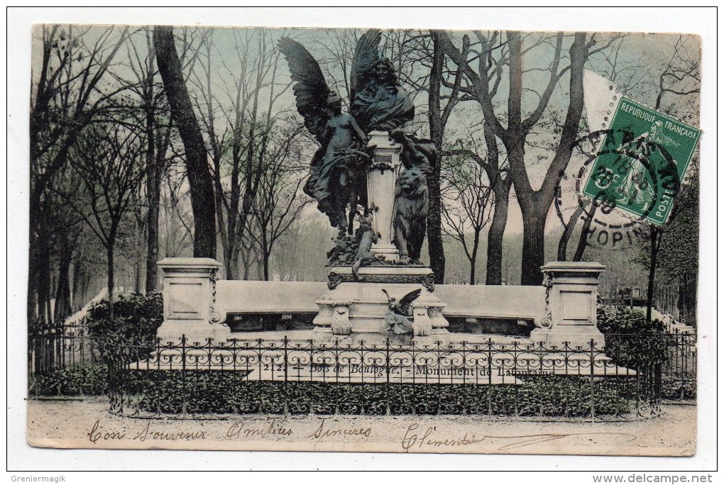 Cpa Pionnière - Bois De Boulogne - Monument De Lafontaine - Paris - Statues