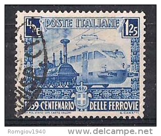 REGNO D'ITALIA   1939    FERROVIE ITALIANE    SASS. 451   USATO    VF - Usati