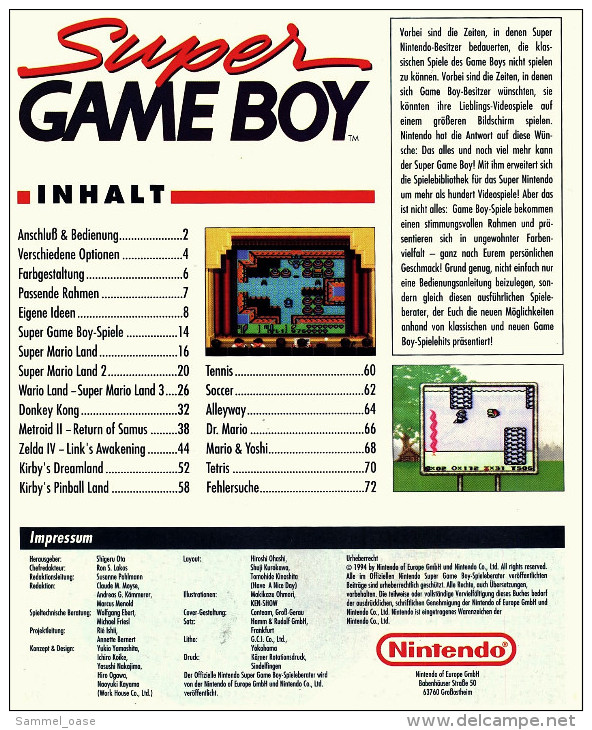 Zeitschrift  -  Der Offizielle Super GameBoy Spieleberater Nintendo 1994 - Informatica
