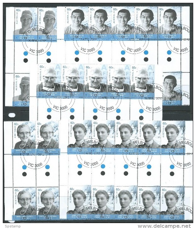 Australia 2012 Medicine Specialist Doctor Set 5 In Gutter Strips Of 10 VFU Melbourne CTO - Used Stamps