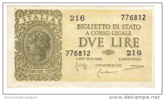 2 Lire Italia Laureata Luogotenenza Fds  LOTTO 1307 - Regno D'Italia – 2 Lire