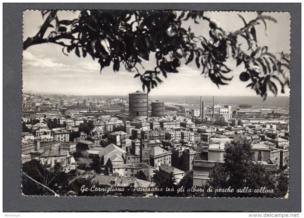 1954 GENOVA CORNIGLIANO PANORAMA DALLA COLLINA FG V SEE 2 SCANS CIMINIERE IMPIANTI INDUSTRIALI - Genova