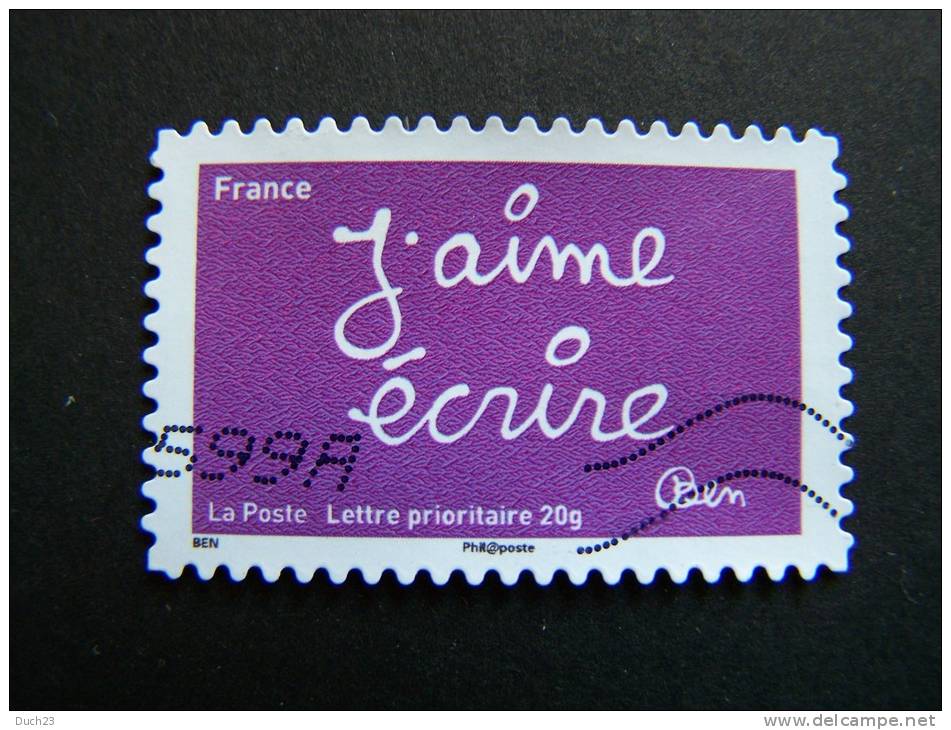 OBLITERE FRANCE ANNEE 2011 N°610 SERIE TIMBRES LES MOTS DE BEN BENJAMIN VAUTIER: J´AIME ECRIRE AUTOCOLLANT ADHESIF - Oblitérés