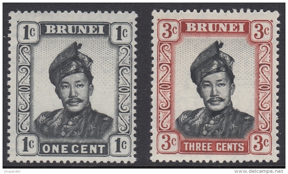 Brunei 1952 Definitive Sultan Omar Ali Saifuddin. Mi 78, 80 MNH/MLH - Brunei (...-1984)