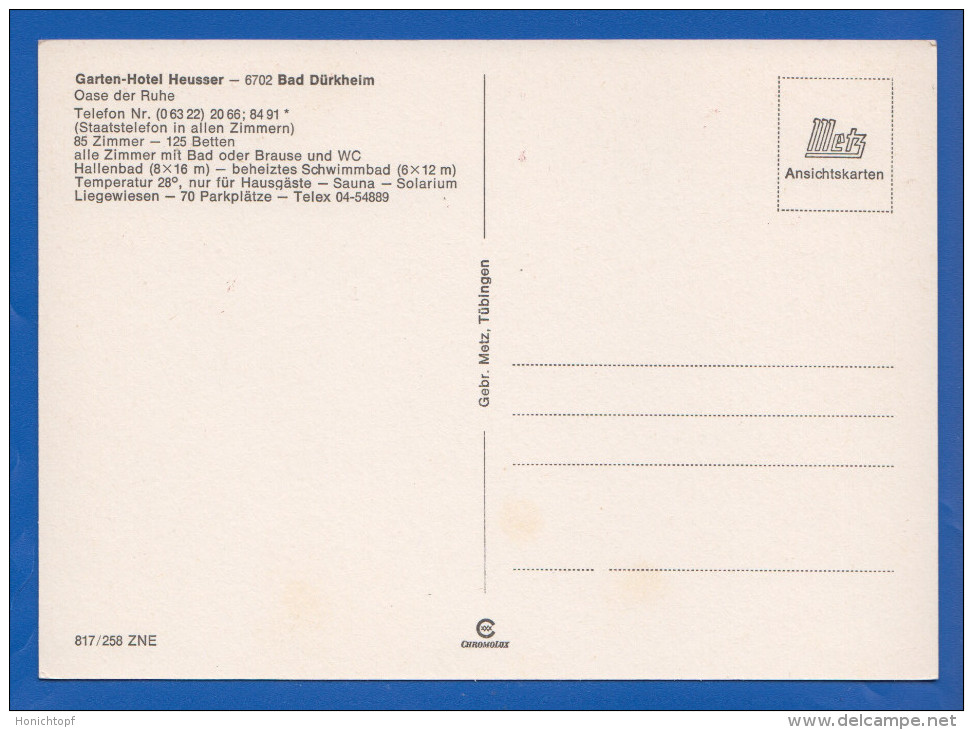 Deutschland; Bad Dürkheim; Hotel Heusser; Bild2 - Bad Duerkheim