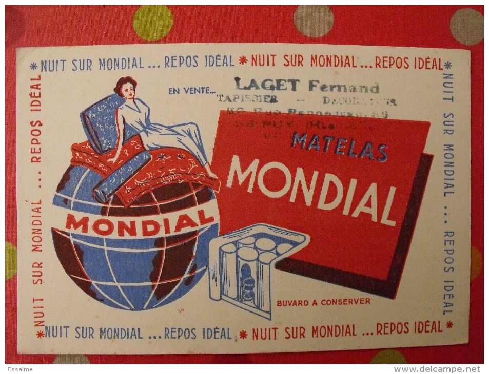 Buvard Matelas Mondial. Vers 1950 - M