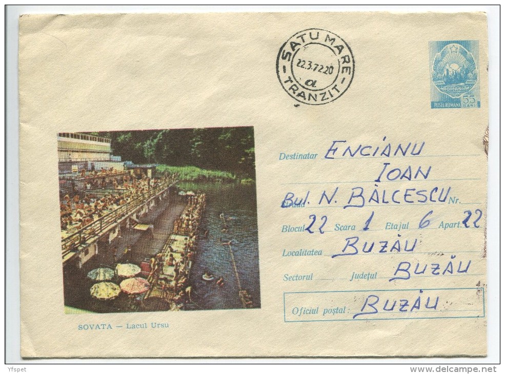 Sovata Health Resort  - Lake Ursu - Stationery (stamp : Romanian Coat Of Arms) - Autres & Non Classés