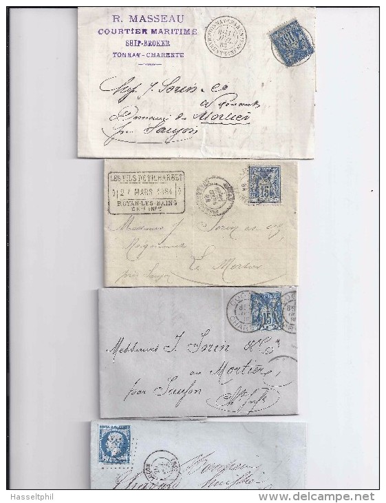 France Lot De 25 Lettres N° 14 + 22 + 90 - Nuance De Couleur - 1849-1876: Période Classique