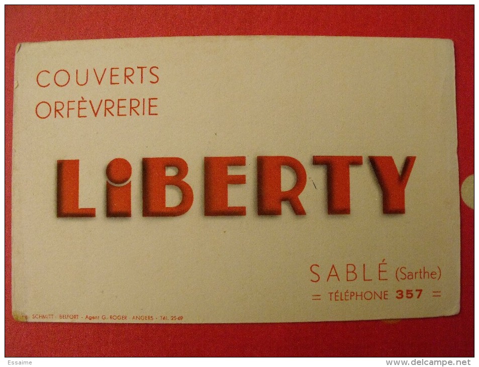 Buvard Liberty. Couverts Orfèvrerie. Sablé (sarthe). Vers 1950 - C
