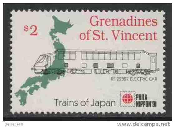 Grenadines Of St. Vincent 1991 Mi 809 ** Class KTR001 Electric Railcar Tango Explorer “RF 22327”)+ Map / E-Triebwagen - Treinen