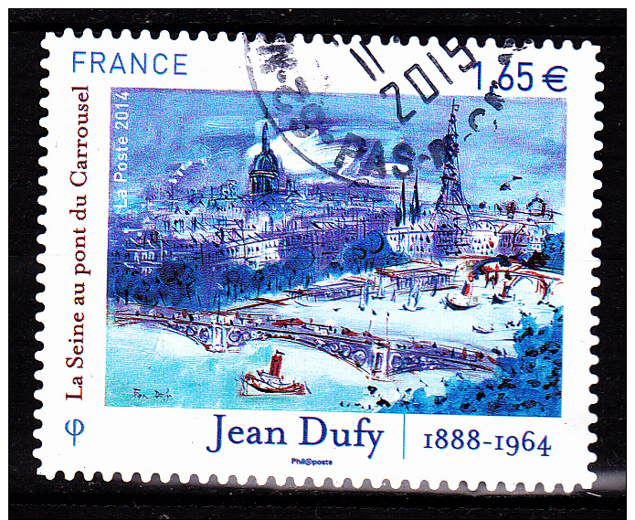 JEAN DUFY Autoadhésif Issu Du Carnet "LES BEAUX TIMBRES S´EXPOSENT AU SALON" Cachet Rond - Oblitérés