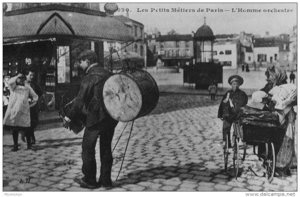 CPA Les Petits Métiers Parisiens L´Homme Orchestre - Petits Métiers à Paris