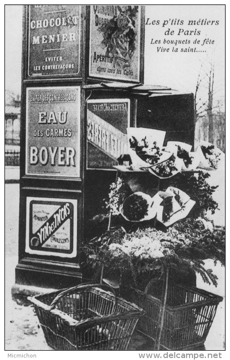 CPA Les Petits Métiers Parisiens Les Bouquets De Fête Vive La Saint.. - Petits Métiers à Paris